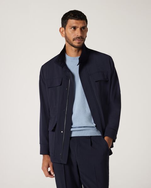Regular Modern Lightweight Utility Jacket, French Navy, hi-res